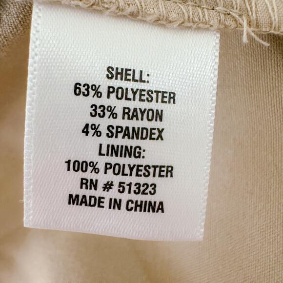 Vince Camuto Elastic Waist Wide Leg Dress Pants Trousers Oxford Tan Size 16 NWT - Picture 8 of 9